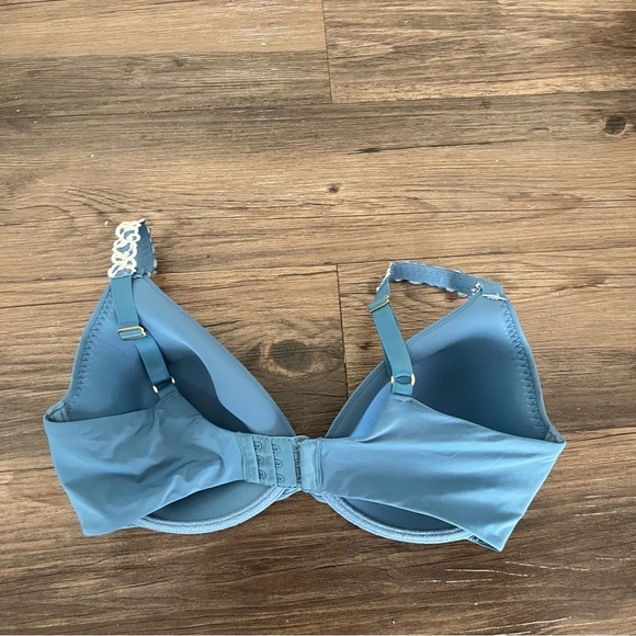 Natori Bra Women's 34DDD Pure Luxe Full Fit Bra in Blue Ivory Underwire - Picture 3 of 4